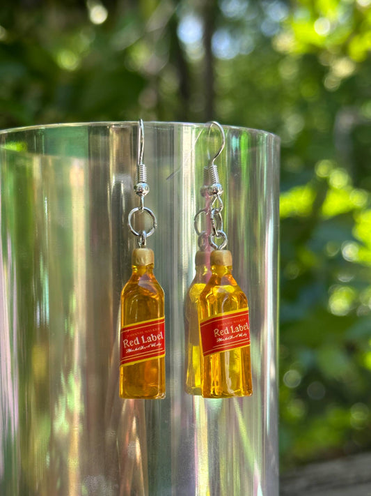Mini whiskey R.L. bottle earring