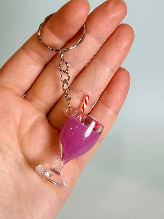 Mini Cocktail Cup Keychain. Cute Accessory for Bags, Keys and Gifts