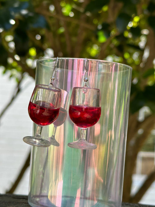 elegant wine glass dangle earrings creative jewelry for wine lovers