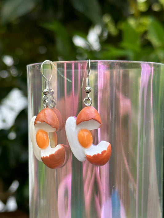 egg drop earrings for women fun polyresin food jewelry quirky style