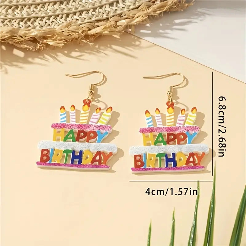 Happy Birthday cake Earrings