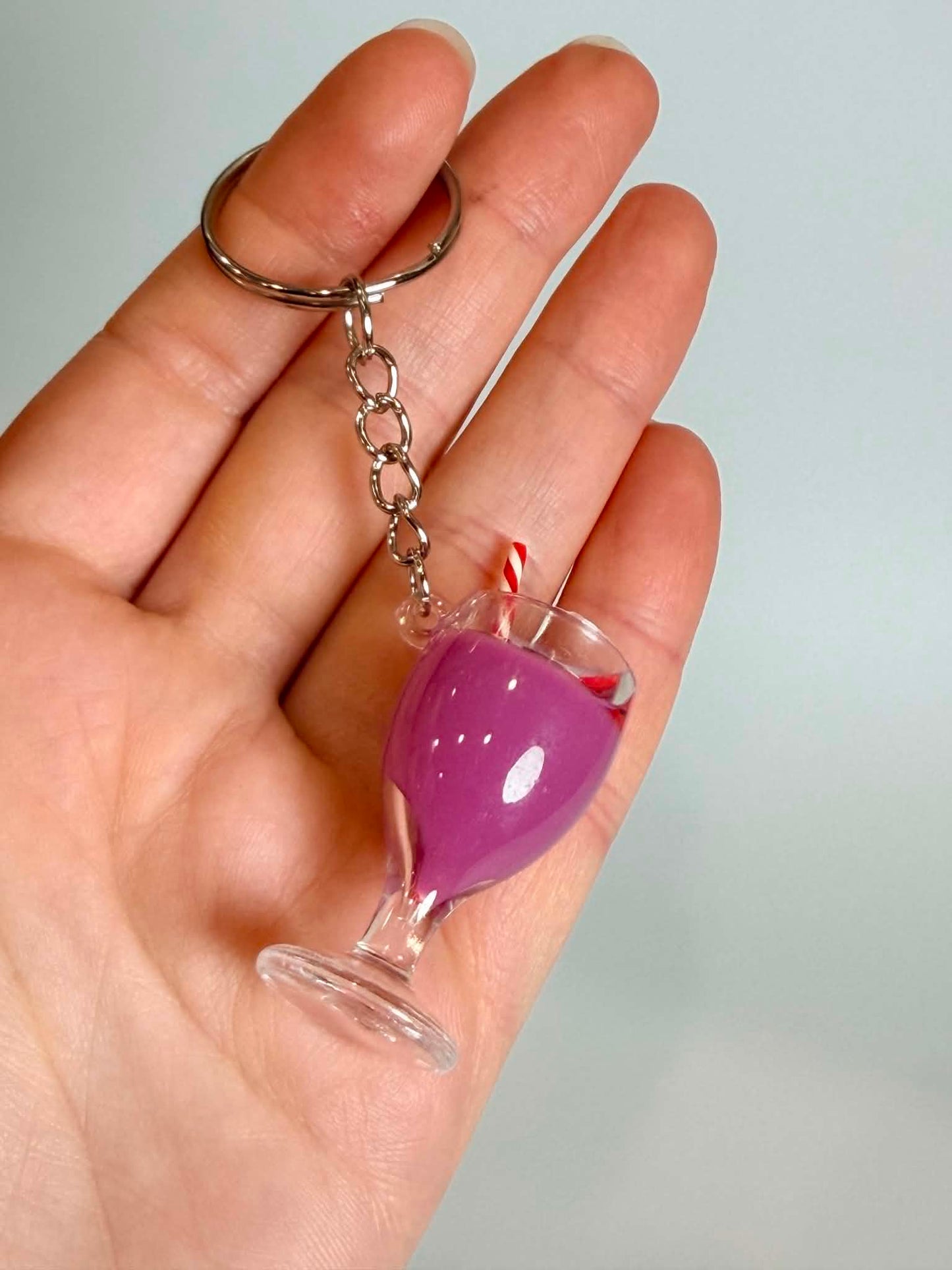 Mini Cocktail Cup Keychain. Cute Accessory for Bags, Keys and Gifts