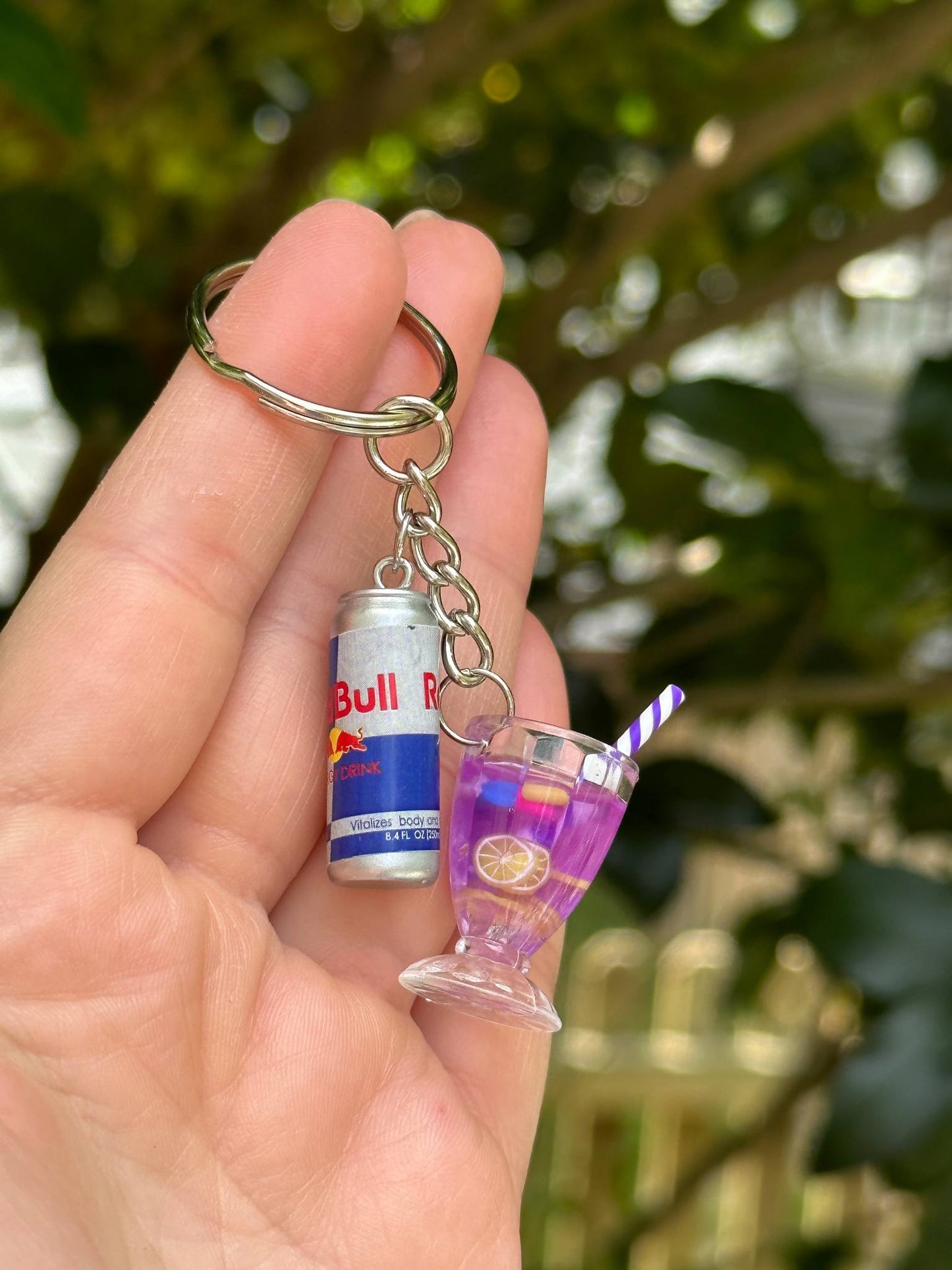 Energy can and Margarita Cocktail Keychain – Funny Couple Gift or Unique Ornament