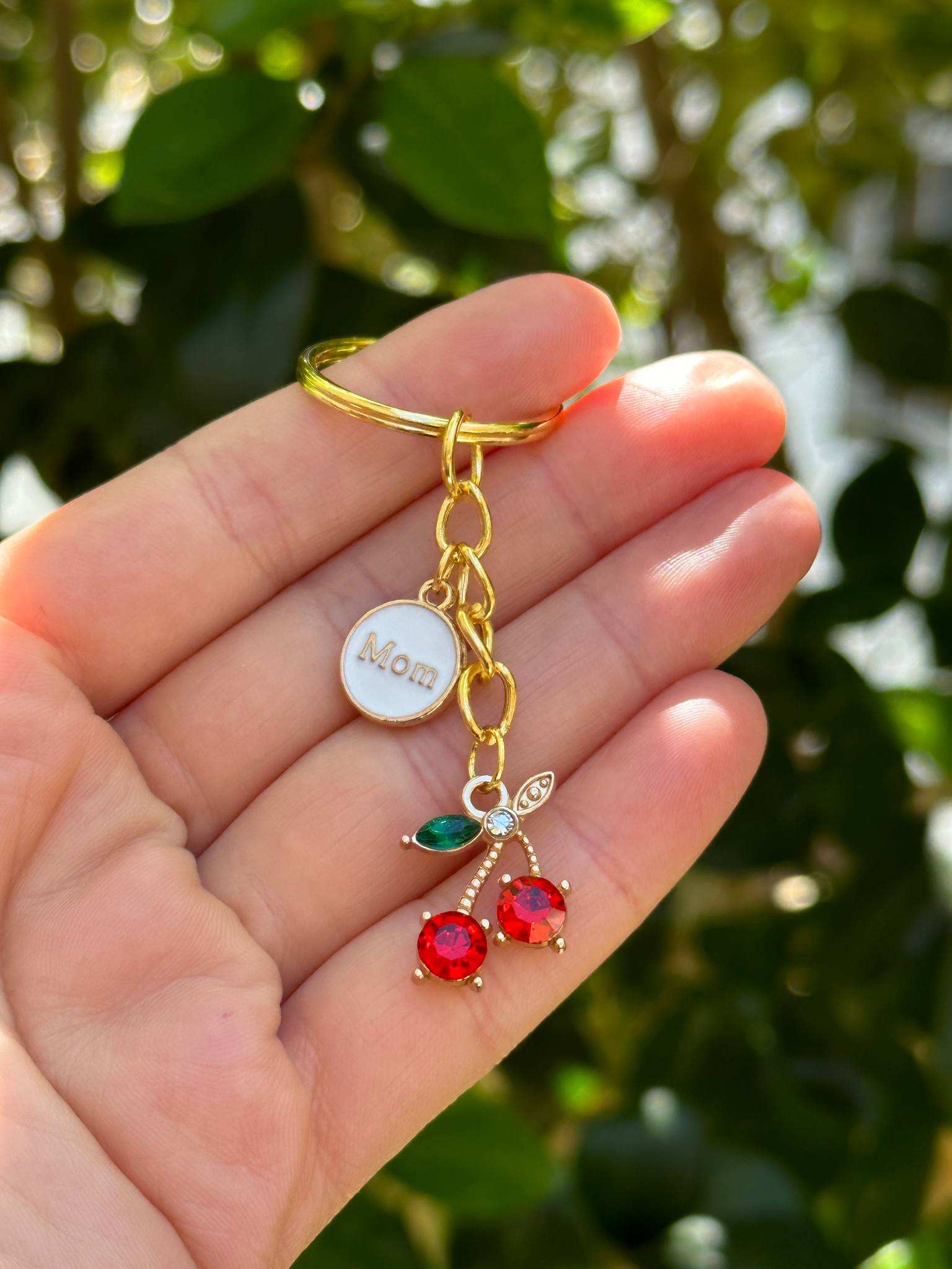 Mom and cherry keychain cute unique gift for mom Mother’s Day present