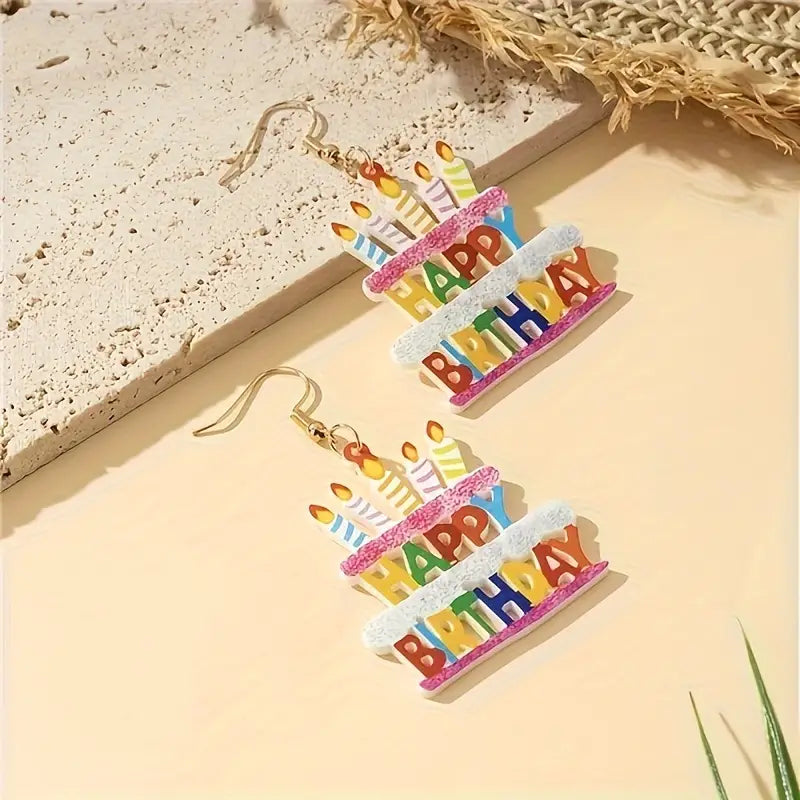 Happy Birthday cake Earrings