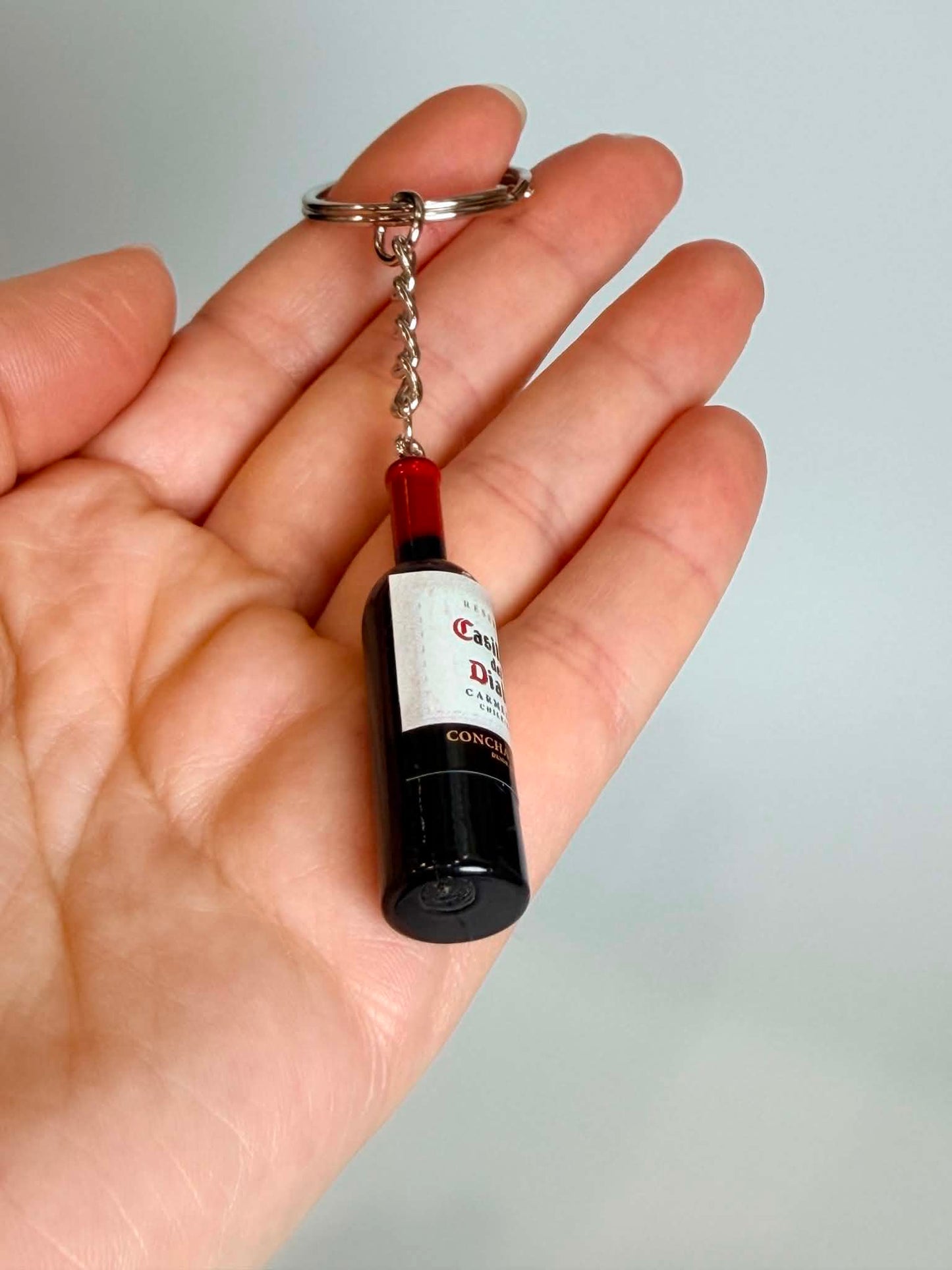 Miniwine Bottle Keychain. Cute Accessory for Bags, Keys and Gifts