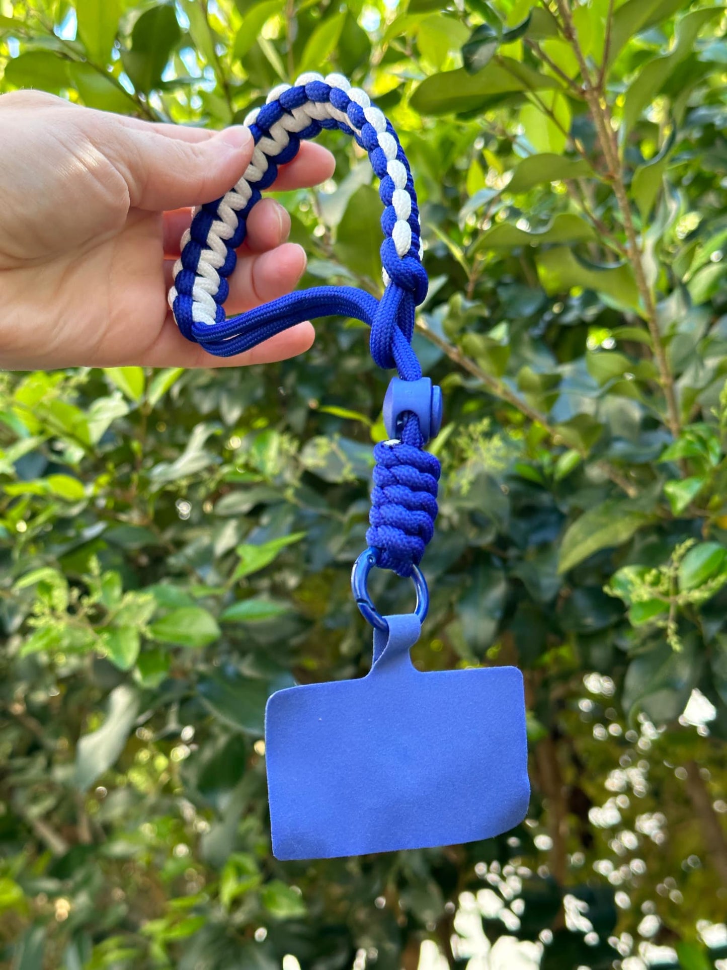 Blue Handmade Woven Adjustable Phone Lanyard universal Holder -  Blue 1 pc