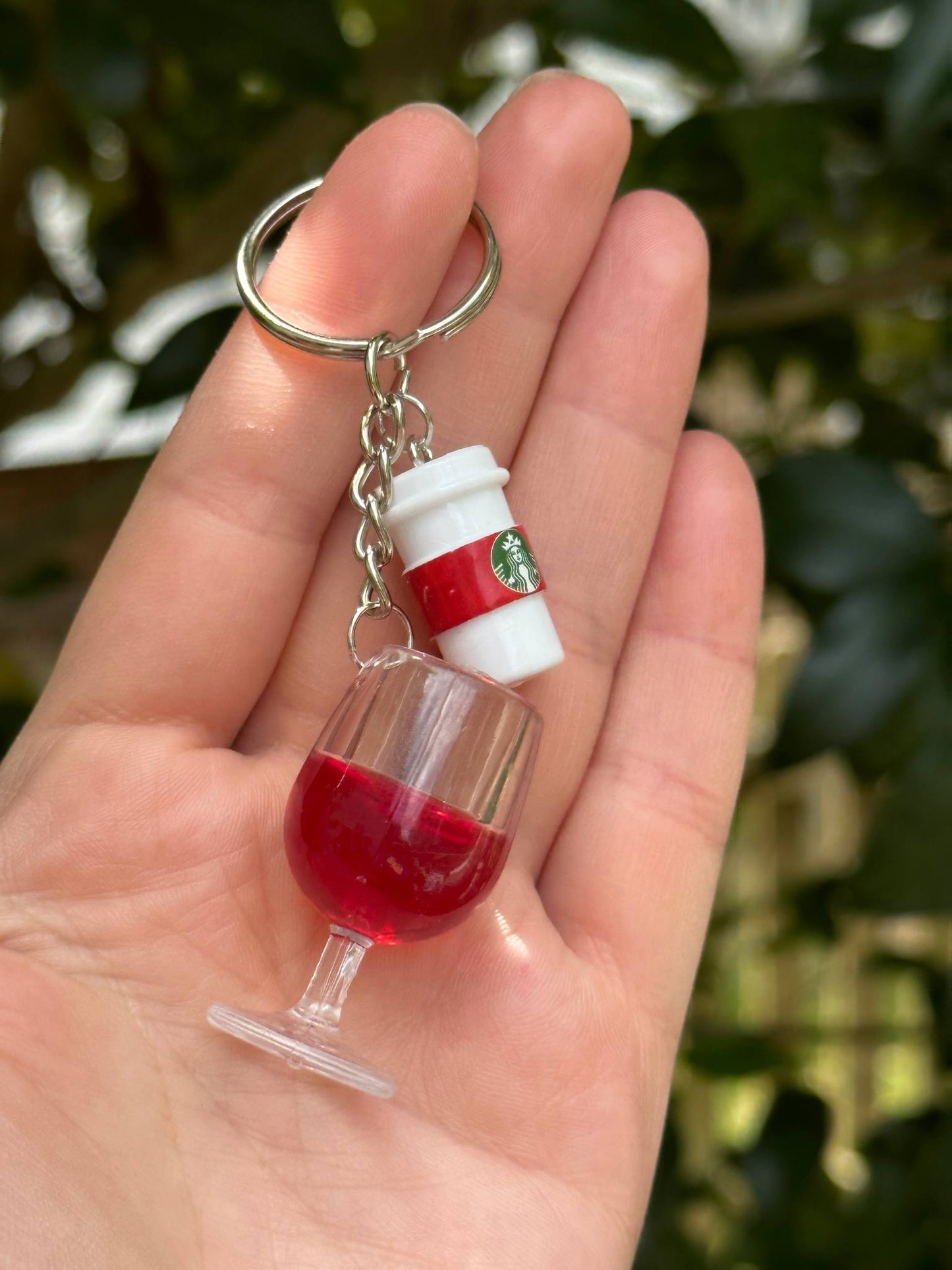 Wine Glass and Starb. Inspired Coffee Cup Keychain