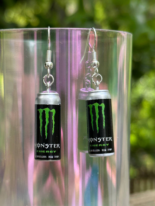 mini energy drink can earrings resin fun gamer or party jewelry