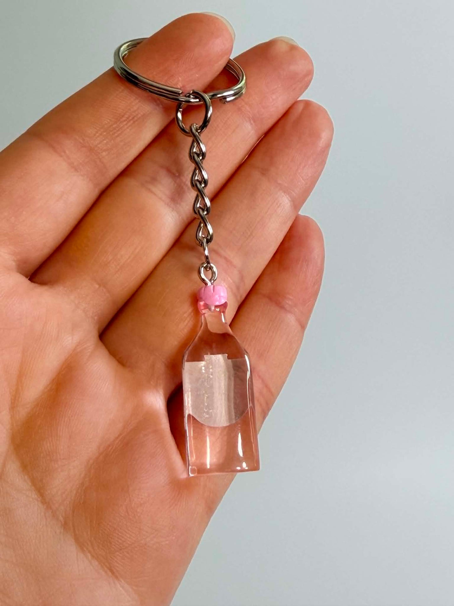 Mini drink Bottle Keychain Accessory Design Pink