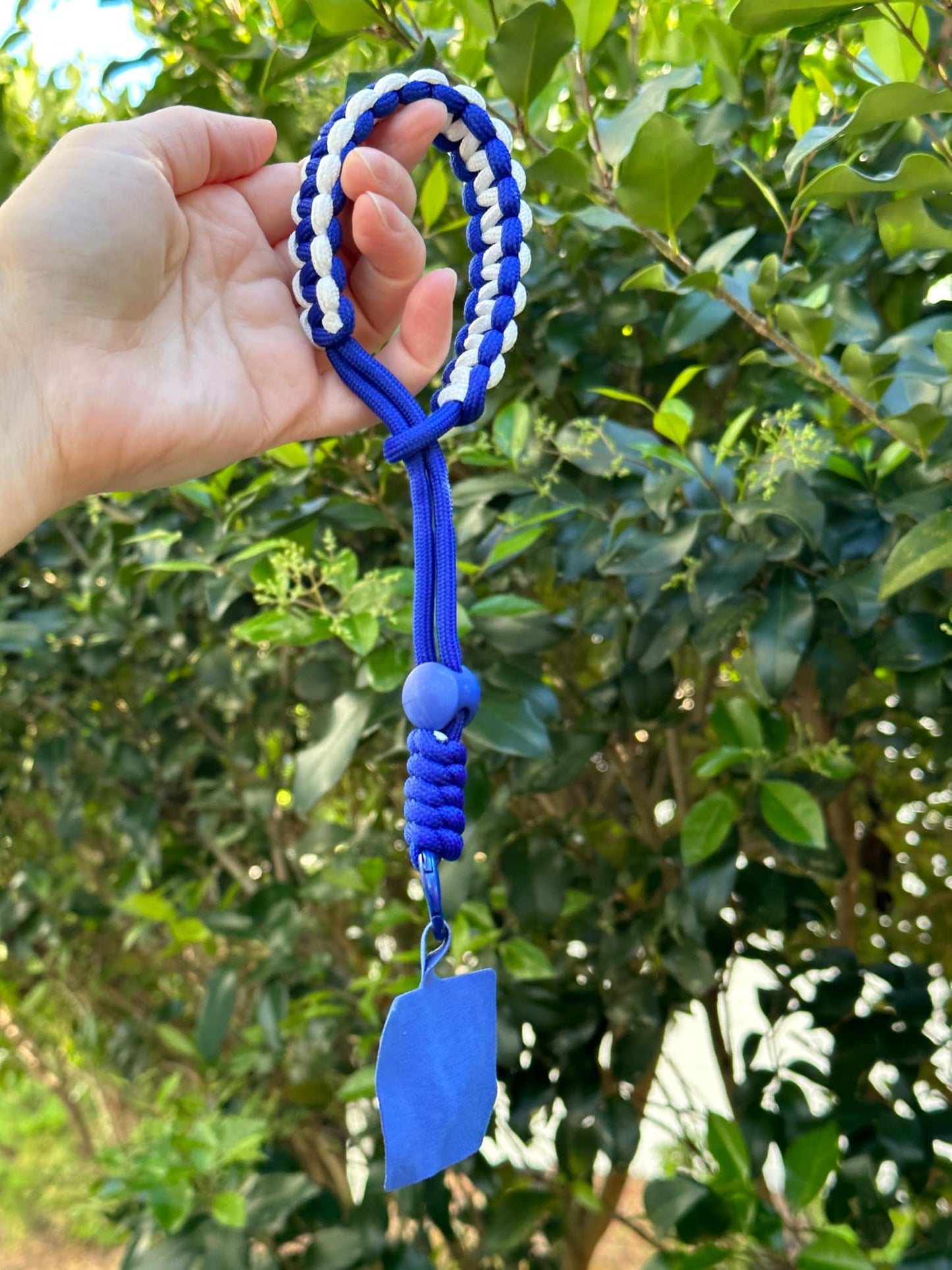 Blue Handmade Woven Adjustable Phone Lanyard universal Holder -  Blue 1 pc